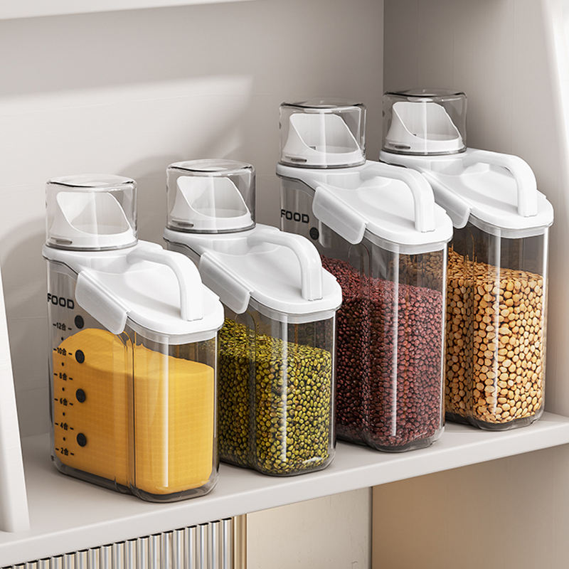 Wholesale Flour Cereal Container Rice Dispenser Eco Friendly Plastic Bulk Food Storage Cereal Container Dispenser For Rice Flour